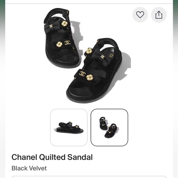 CHANEL Black Sandals with Bow and Pearl Details - Picture 6 of 6